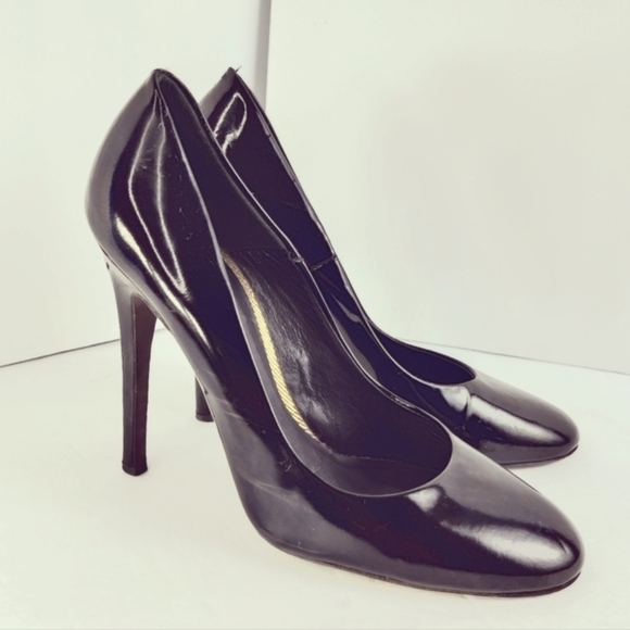 Kurt Geiger Black Patent Leather Stiletto Pumps 4" Heels Round Toe Sz 38 - Picture 3 of 15